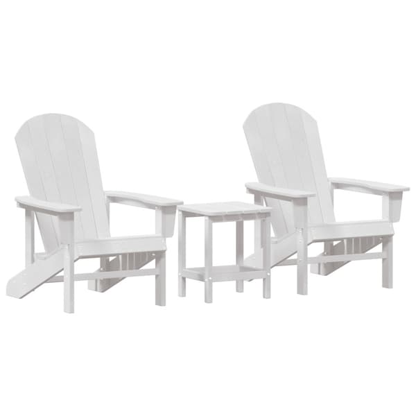 Trädgård Stol 3 pcs Vit polyeten