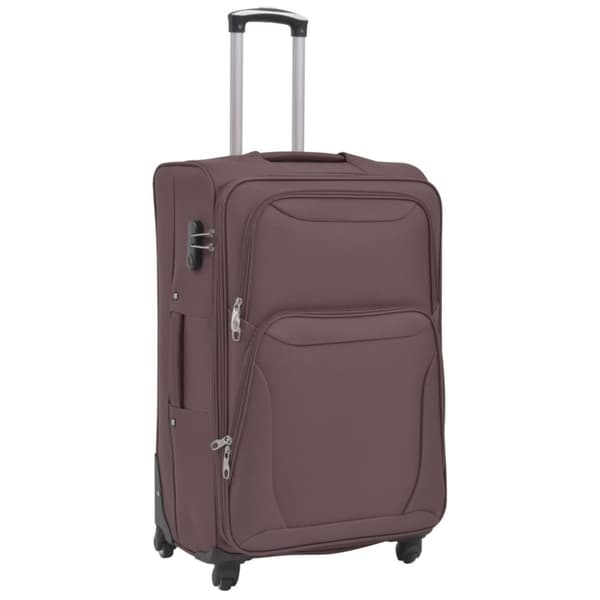 Resväskor 3 st kaffebrun soft case