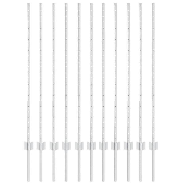 Stängselstolpe 11 pcs Silver 120 cm Stål