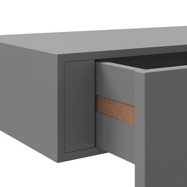 Väggmonterad låda 2 st grå 60x23,5x10 cm MDF