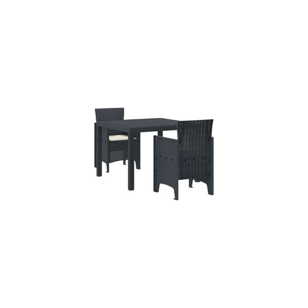 Trädgårdsmöbelset 3 pcs Antracit Polypropylen