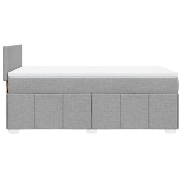 Ramsäng med madrass ljusgrå 90x200 cm tyg