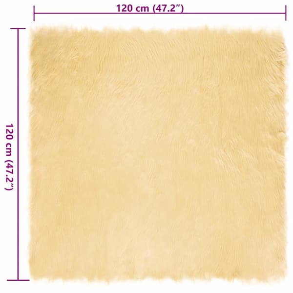 Fuskfäll matta TAFALLA Gräddvit 120 x 120 cm Polyester