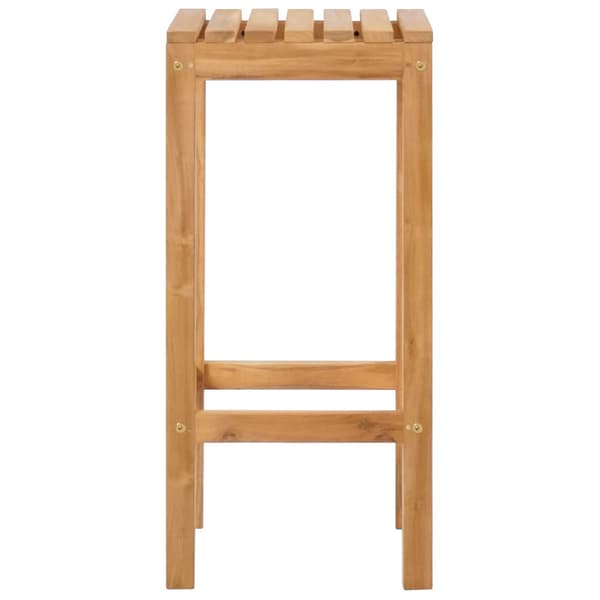 Barpall 2 pcs Brun Massivt teakträ