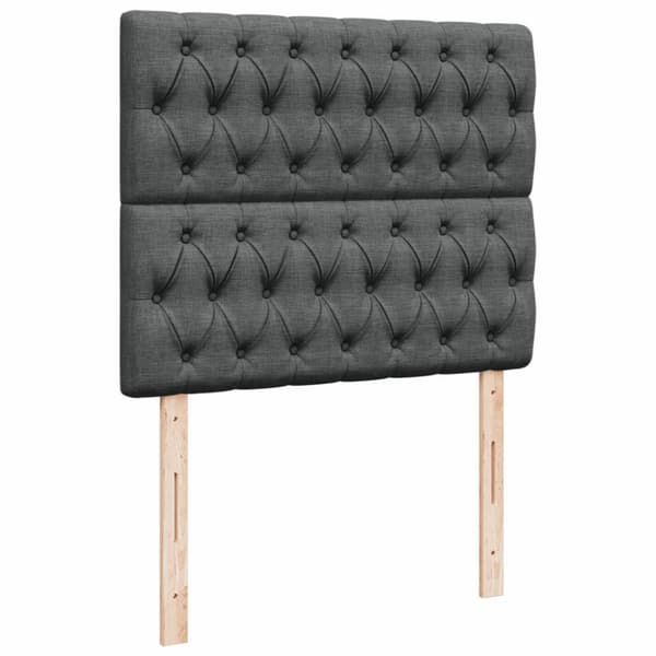 Ramsäng med madrass mörkgrå 120x200 cm tyg