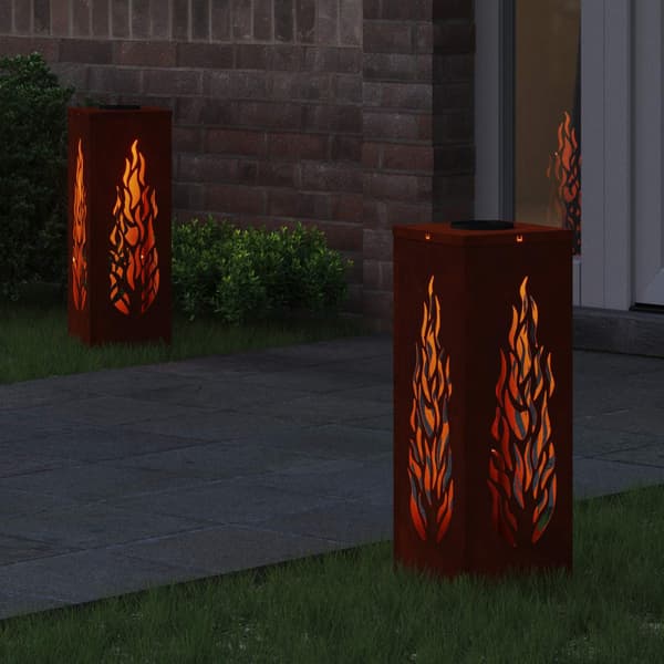 Solar LED Stig Ljus 2 pcs Brons Väderbeständig stål