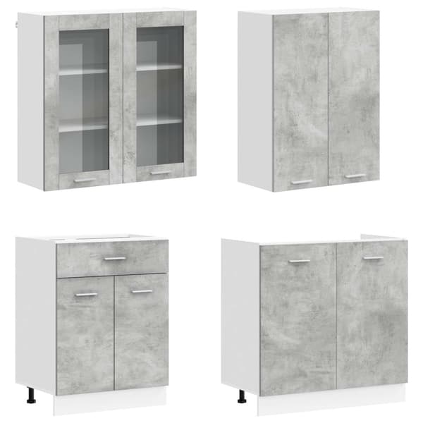 Köksenhet LYON 8 pcs Betonggrå Konstruerat trä
