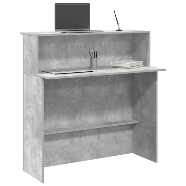 Receptionsdisk betonggrå 100x50x103,5 cm konstruerat trä