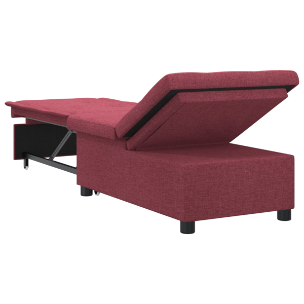 Pull Out Sofa Bed Vinröd 194 x 50 x 82 cm tyg