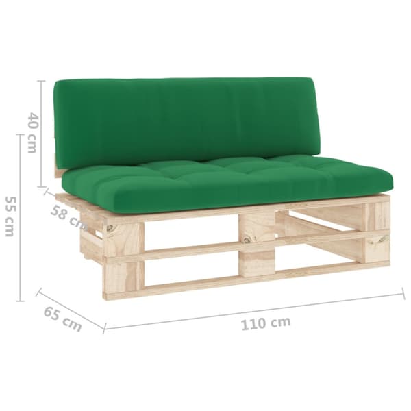 Mittensektion till pallsoffa impregnerad furu