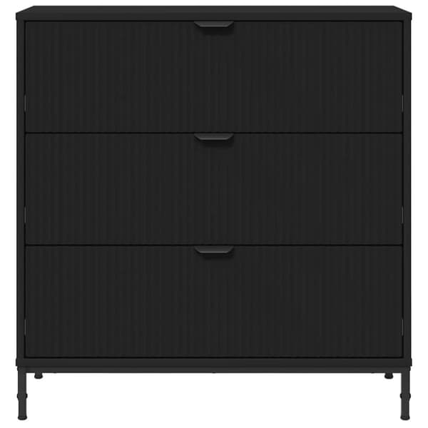 Sideboard med låda Svart 79,5 x 33 x 82 cm Konstruerat trä