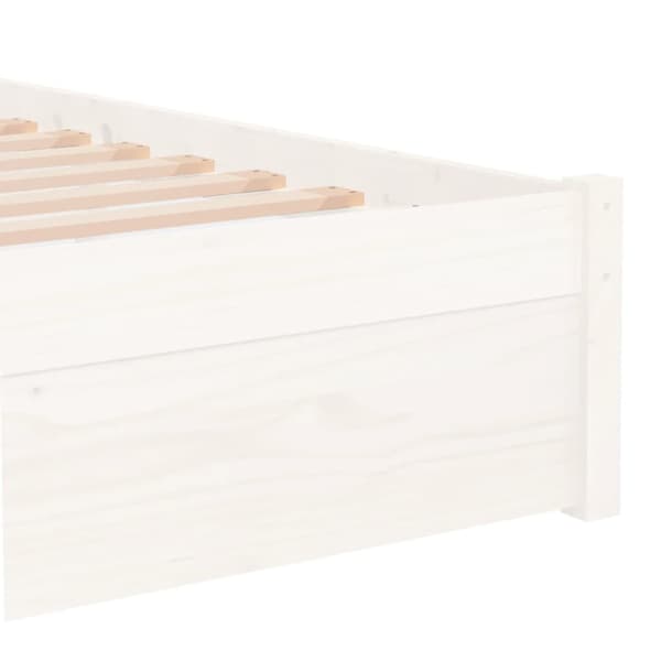 Sängram vit massivt trä 75x190 cm