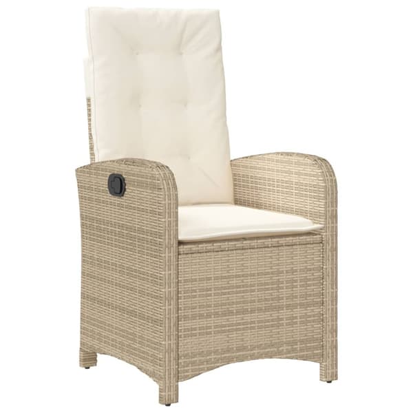 Bistrogrupp med dynor 3 delar beige konstrotting