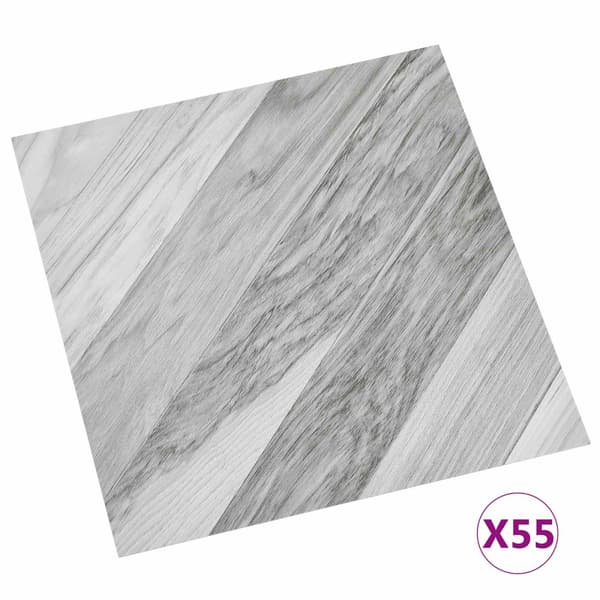 Golvplankor 55 pcs Grå 5,11 m² PVC