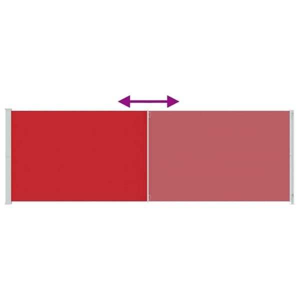 Infällbar sidomarkis 200x600 cm röd