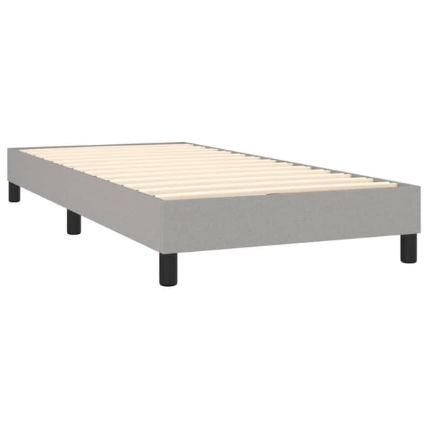 Boxspring-sängram ljusgrå 100x200 cm tyg