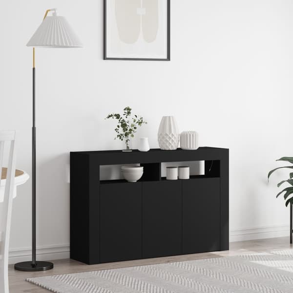 Sideboard Svart 116 x 30 x 75 cm Konstruerat trä