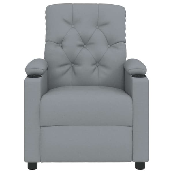 Reclinerfåtölj ljusgrå tyg
