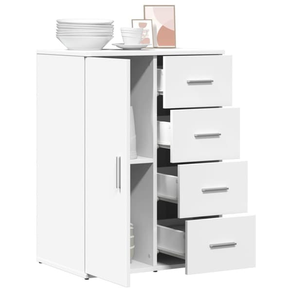 Skänk vit 59x39x80 cm konstruerat trä