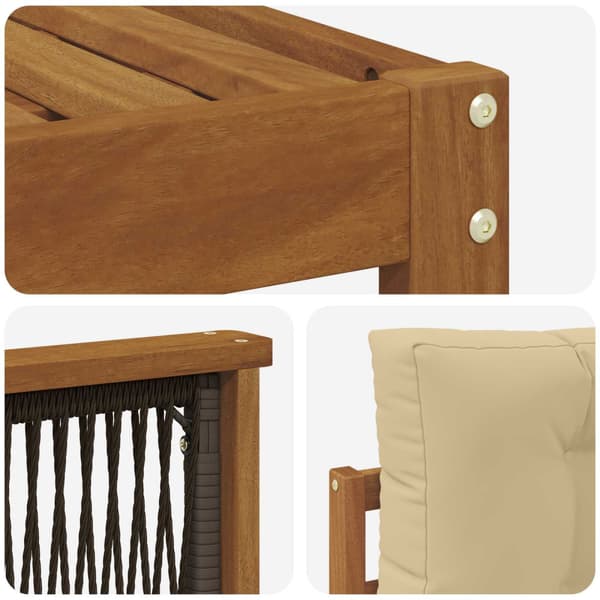 Utomhussoffset med kudde 8 pcs Naturlig och Beige