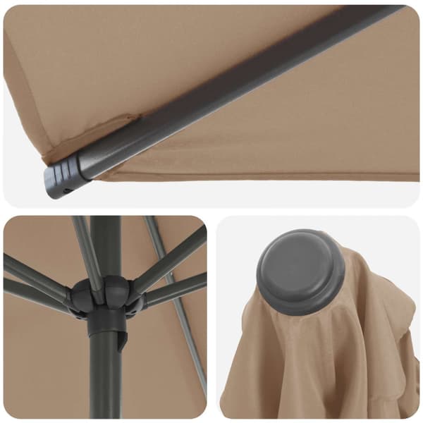 Trädgårdsparasol 270 x 270 cm Polyester Rektangulär Taupe