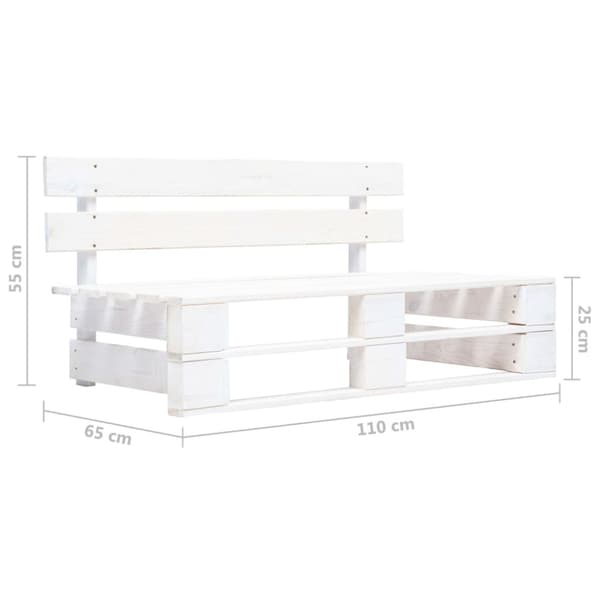 Mittensektion till pallsoffa vit impregnerad furu