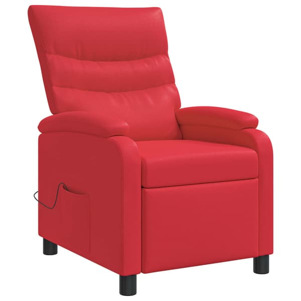 Massagefåtölj Röd Konstläder