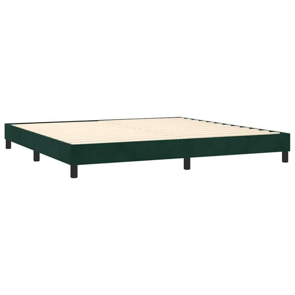 Ramsäng med madrass mörkgrön 200x200 cm sammet