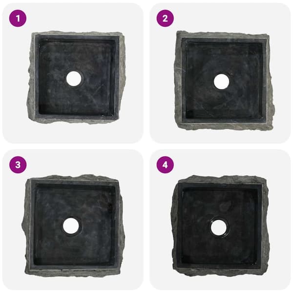 Handfat svart 30x30x13 cm marmor
