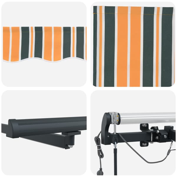 Markis tyg Grön och gul 400 × 300 cm Polyester