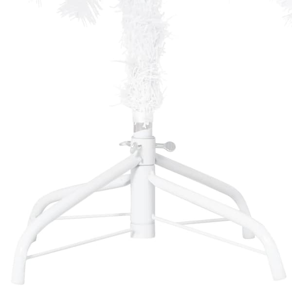 Belyst plastgran med kulor vit 240 cm