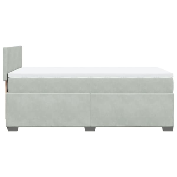 Ramsäng med madrass ljusgrå 100x200 cm sammet