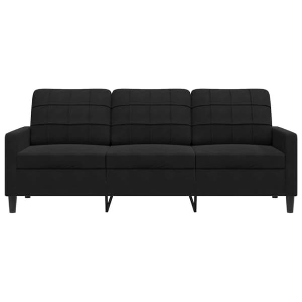 3-sitssoffa svart 180 cm sammet