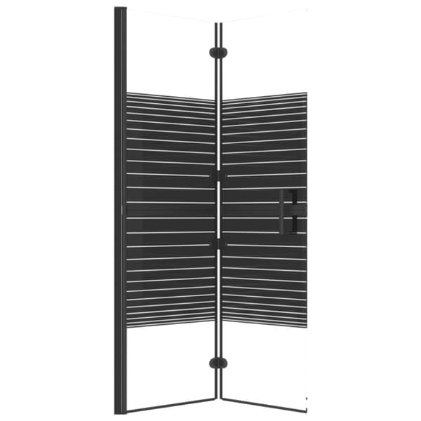 Duschvägg fällbar ESG 80x140 cm svart