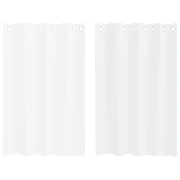 Voile Gardin med gardiner 2 pcs Vit 140 x 140 cm Polyester