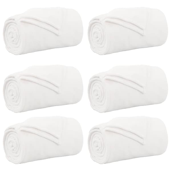 Filtar 6 pcs Vit 130 x 150 cm Fleece
