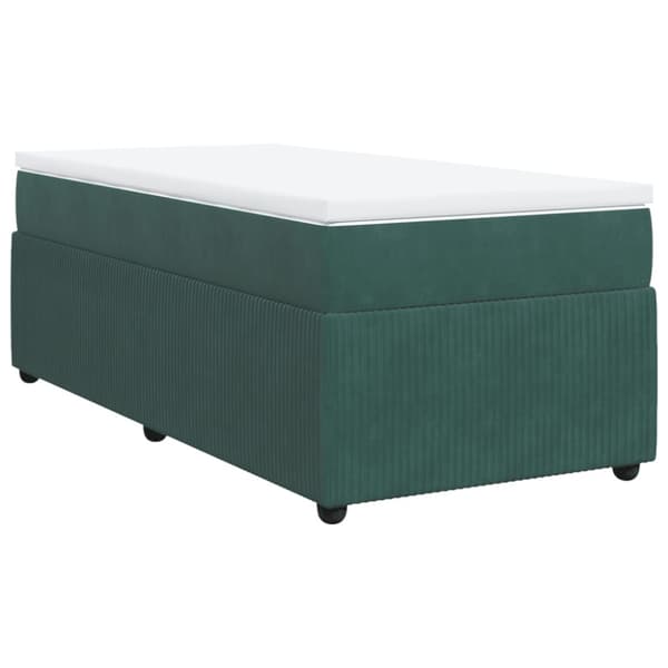 Ramsäng med madrass mörkgrön 80x200 cm sammet