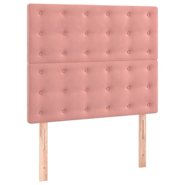 Ramsäng med madrass rosa 90x190 cm sammet