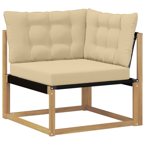 Utomhussoffset med kudde 8 pcs Vit och Beige