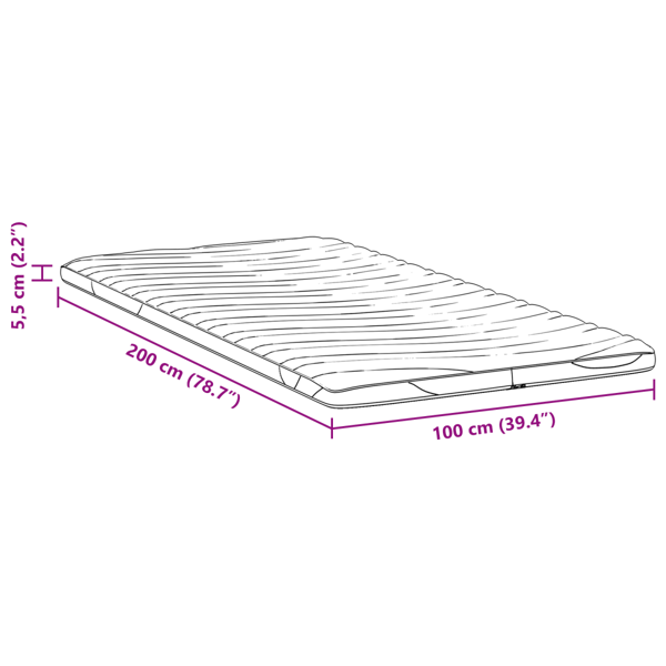 Madrasskydd Vit 100 x 200 cm Stickad tyg