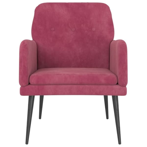 Fåtölj vinröd 62x79x79 cm sammet