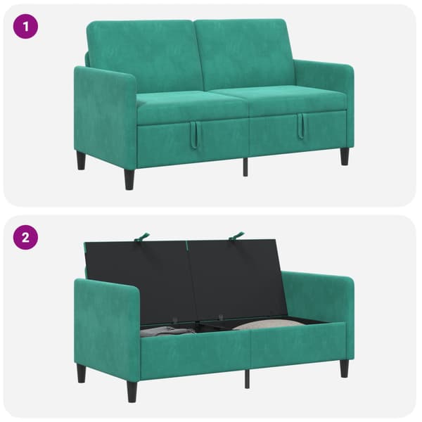 Soffa med förvaring Turkos 152 x 78 x 87 cm Polyester