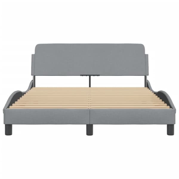 Bed Frame "Dover" Light Grey 140x200 cm Fabric