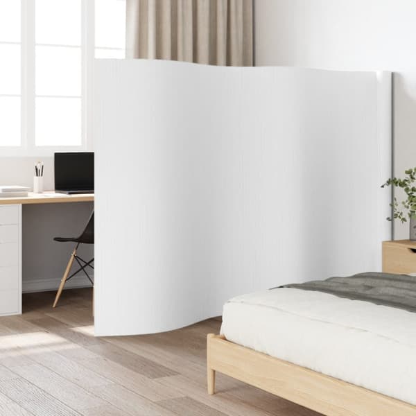 Rumsavdelare vit bredd 600 cm höjd 165 cm bambu