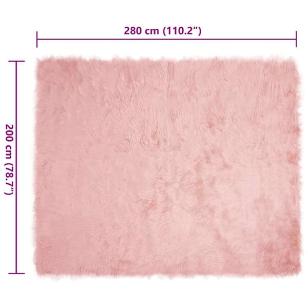 Fuskfäll matta TAFALLA Rosa 200 x 280 cm Polyester