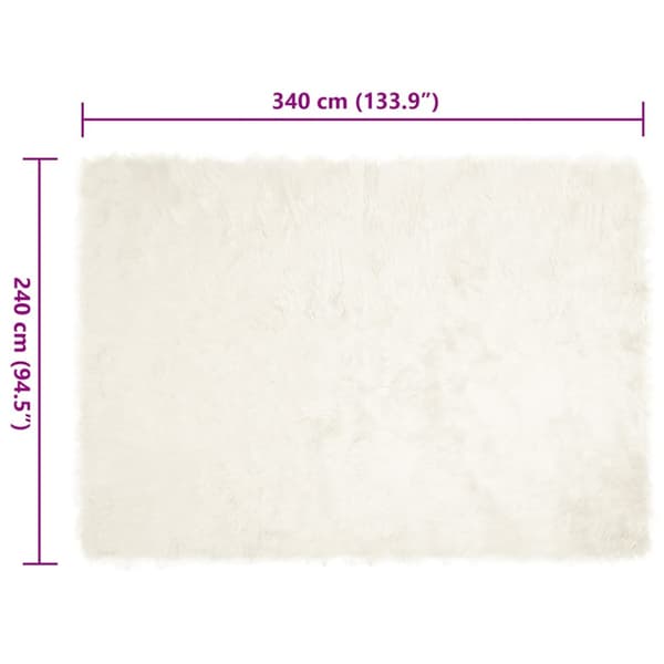 Fuskfäll matta TAFALLA Vit 240 x 340 cm Polyester
