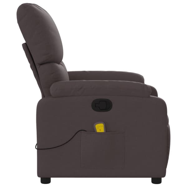 Massagefåtölj mörkbrun tyg