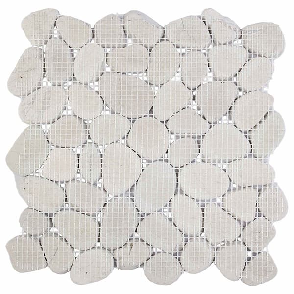 Pebble Tiles Vit 30 x 30 cm Flodsten