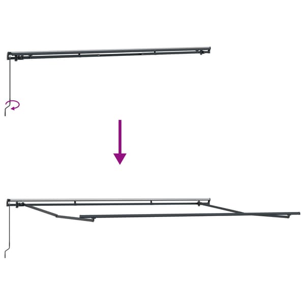 Utfällbar markis Vit 400 × 300 cm Polyester och Stål