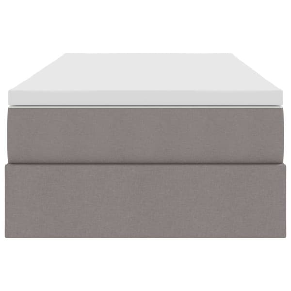 Förvaringssäng med madrass Taupe 90 x 200 cm Polyester
